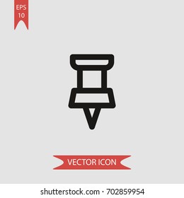 Push pin vector icon illustration symbol