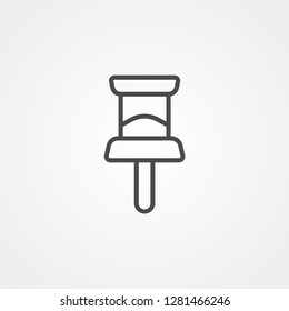 Push pin vector icon sign symbol