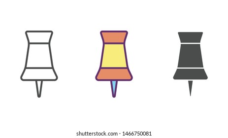 Push pin vector icon sign symbol