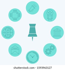 Push pin vector icon sign symbol