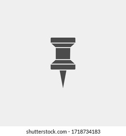 Símbolo del símbolo del icono del vector de pasador de empuje