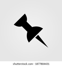 Push pin vector icon for website concept. Office, stationery tool.