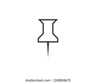 Push pin vector illustration on white transparent background