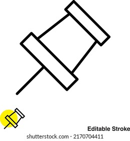 Push Pin Vector Line Icon