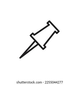 push pin vector line new icon