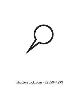 push pin vector line new icon