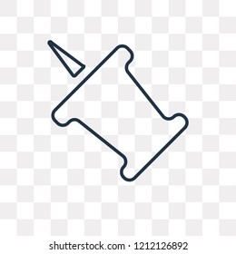 Push Pin vector outline icon isolated on transparent background, high quality linear Push Pin transparency concept can be used web and mobile