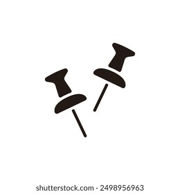 Push pins icon. Flat silhouette version.
