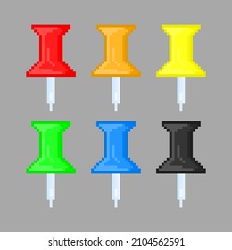 Push pins in pixel art