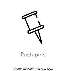 push pins vector line icon. Simple element illustration. push pins outline icon from tools and utensils concept. Can be used for web and mobile