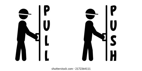 Push Pull Door Open Exit Icon Stock Vector (Royalty Free) 2172364111 ...