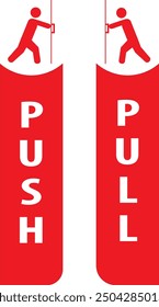 Push and pull door opening sign vector