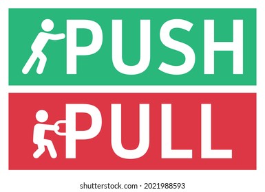 Push And Pull Door Sign Banner.