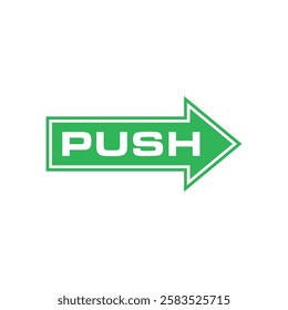 Push Pull Door Sign Icon Vector Template