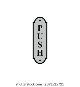 Push Pull Door Sign Icon Vector Template