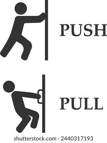 Push Pull Door Sign vector