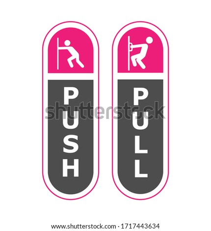 push and pull for door sign in vector file 