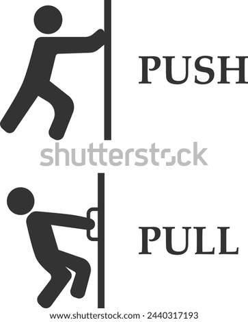 Push Pull Door Sign vector