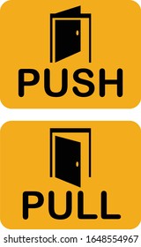 Push and pull door vector icon.