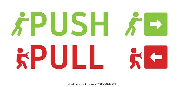 Push And Pull Icon Door Sign Vector Illustration