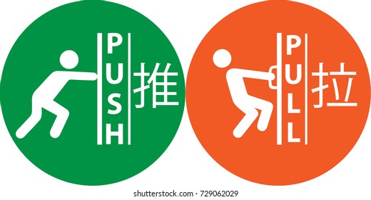 Push And Pull Icon, Nameplate