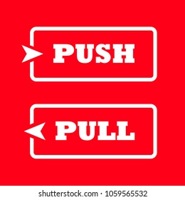 Push And Pull Icon, Vector, Plate,door Pointer