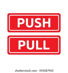 Push Pull Red Tag Signs Stock Vector Royalty Free