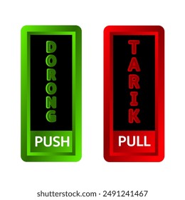 push and pull sign board icon
