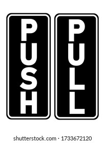 Push pull sign on black background, vector illustration