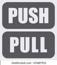 Push Pull Sign . Vector illustration