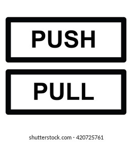 Push Pull Signs. Vector illustration