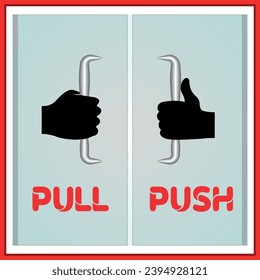 Push Pull Symbol Vector Design Templet