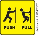 push pull vector sign icon pictogram