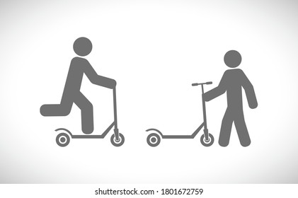 push scooter with two person concept icon