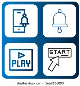 push simple icons set. Contains such icons as Bell, Play, Click, can be used for web, mobile and logo