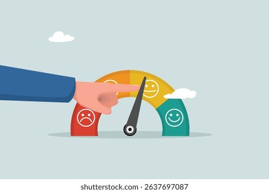 Push skill level, credit score or performance improvement, improvement or effort to improve, excellent customer feedback reviews, measurement scale rating concept, entrepreneur push skill performance