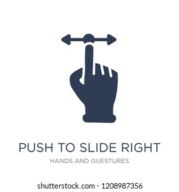 Push to slide right and left gesture icon. Trendy flat vector Push to slide right and left gesture icon on white background from Hands and guestures collection, vector illustration can be use for web 
