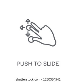 Push to slide right and left gesture linear icon. Modern outline Push to slide right and left gesture logo concept on white background from Hands collection.