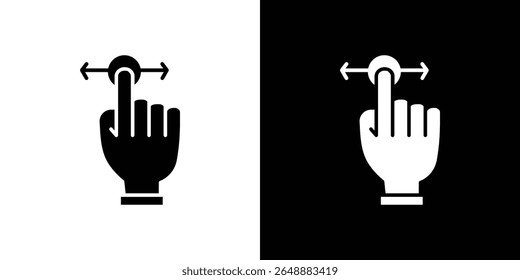 Push to slide right and left gesture icon of a flat style vector