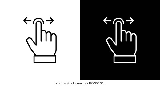 Empuje para deslizar los íconos de gestos de derecha e izquierda para los Elementos de interfaz de usuario. Ilustración vectorial de alta calidad.