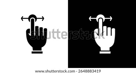 Push to slide right and left gesture icon of a flat style vector