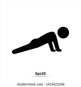 Push up sport icon. Vector Illustration