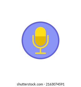 Push to talk flat icon, vector sign, microphone colorful pictogram isolated on white. Symbol, logo illustration. Flat style design