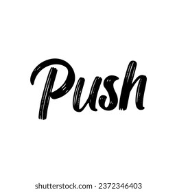 push text on white background.
