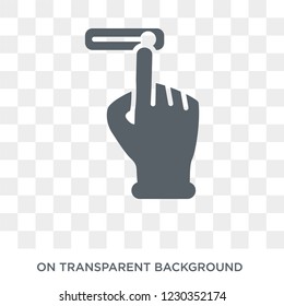 Push to unlock gesture icon. Trendy flat vector Push to unlock gesture icon on transparent background from Hands and guestures collection. 