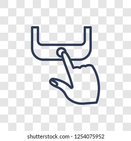 Push to unlock gesture icon. Trendy linear Push to unlock gesture logo concept on transparent background from Hands collection