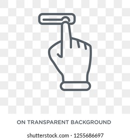 Push to unlock gesture icon. Trendy flat vector Push to unlock gesture icon on transparent background from Hands and guestures collection. High quality filled Push to unlock gesture symbol use for web