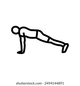 push ups arm fitness exercise line icon vector. push ups arm fitness exercise sign. isolated contour symbol black illustration