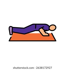 push ups color line icon for digital and print projects.  Minimal clean icons for apps and websites. Modern simple icons for UI UX and branding