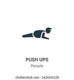 Push ups glyph icon vector on white background. Flat vector push ups icon symbol sign from modern people collection for mobile concept and web apps design.